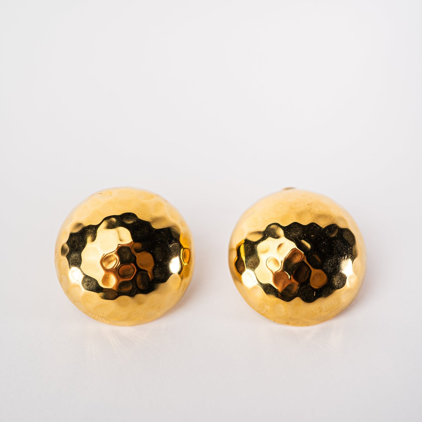 Lula Sea Oversized Golden Disco Stud earrings front view
