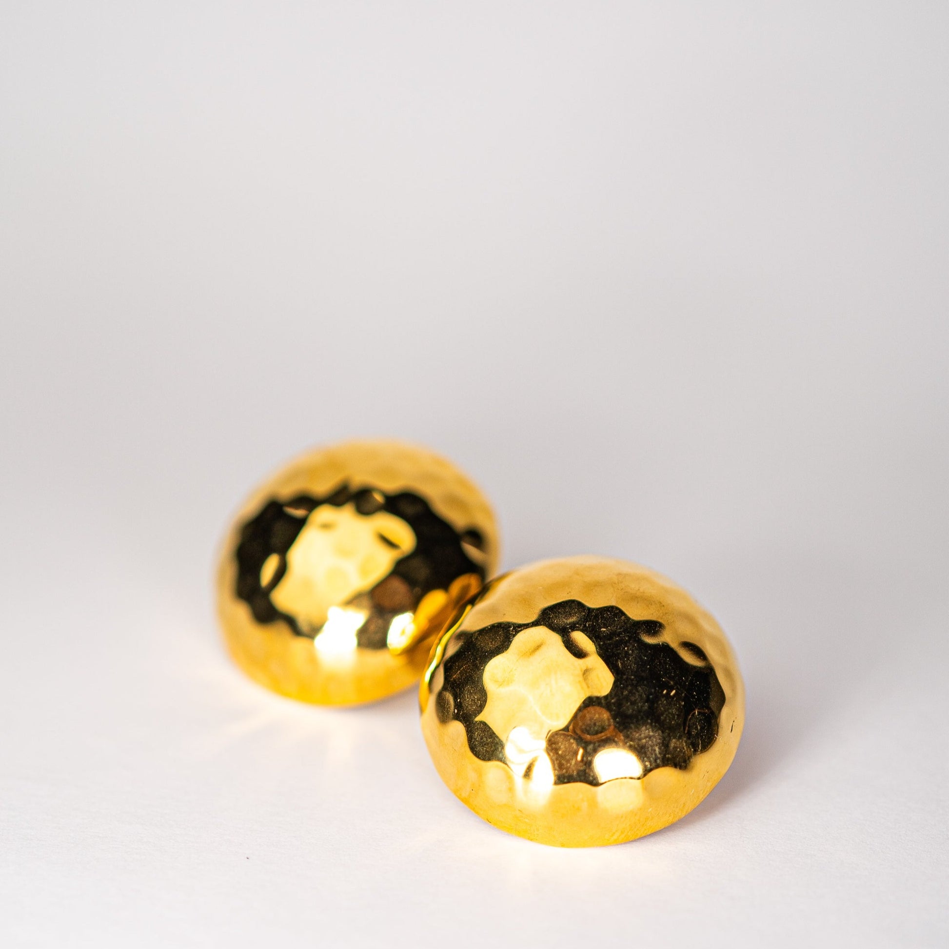 Lula Sea Oversized Golden Disco Stud earrings side view